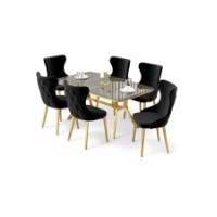 Комплект для столовой Hanah Home Esla Anthracite Gold Black фото №2 — интернет-магазин Desire.md