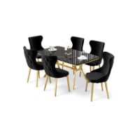 Комплект для столовой Hanah Home Esla Black Marble Gold Black фото №2 — интернет-магазин Desire.md