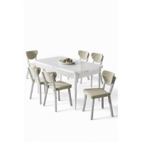 Комплект для столовой Hanah Home Exve White Cream фото №2 — интернет-магазин Desire.md