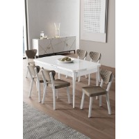 Set mobilă pentru bucătărie Hanah Home Exve White Cappuccino