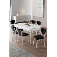 Комплект для столовой Hanah Home Exve White Black