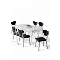 Комплект для столовой Hanah Home Exve White Black фото №2 — интернет-магазин Desire.md