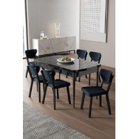 Комплект для столовой Hanah Home Exve Black Marble Anthracite