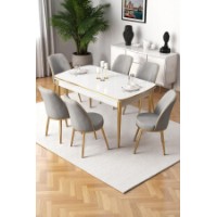 Комплект для столовой Hanah Home Nira White Gold Grey