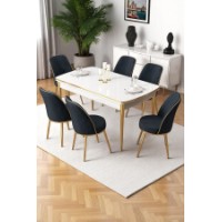 Комплект для столовой Hanah Home Nira White Gold Anthracite