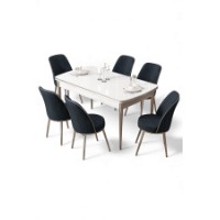 Комплект для столовой Hanah Home Nira White Chrome Anthracite фото №2 — интернет-магазин Desire.md