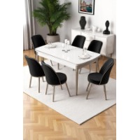 Комплект для столовой Hanah Home Nira White Chrome Black