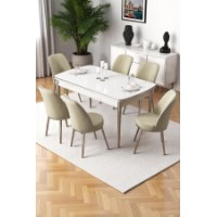 Set mobilă pentru bucătărie Hanah Home Nira White Chrome Cream