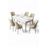Set mobilă pentru bucătărie Hanah Home Nira White Chrome Cream imaginea #2 — magazin online Desire.md