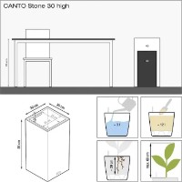 Ghiveci Lechuza Canto Stone 30 High Sandy Beige imaginea #3 — magazin online Desire.md