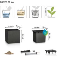 Ghiveci Lechuza Canto Stone 30 Low Quartz White imaginea #2 — magazin online Desire.md