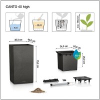 Ghiveci Lechuza Canto Stone 40 High Graphite Black imaginea #4 — magazin online Desire.md
