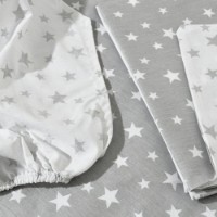 Lenjerie de pat pentru copii Holala Kids Medium Stars160x80cm 3pcs Maro imaginea #2 — magazin online Desire.md