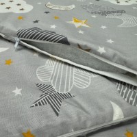 Protectie laterala pentru patut Holala Kids Pro Grey Clouds 120x60cm imaginea #2 — magazin online Desire.md