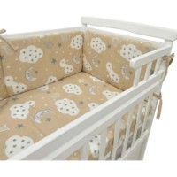 Protectie laterala pentru patut Holala Kids Pro Cappuccino Clouds 120x60cm