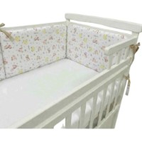 Protectie laterala pentru patut Holala Kids Pro Tiny Pink Friends 120x60cm
