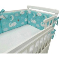 Protectie laterala pentru patut Holala Kids Pro Turquoise Clouds 120x60cm