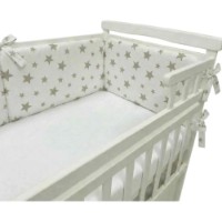 Protectie laterala pentru patut Holala Kids Pro White/Maro Big Stars 120x60cm