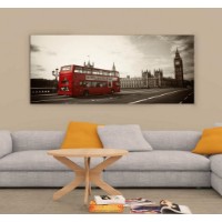 Pictură ArtShop Retro Photo of a Red Bus in London 90x30cm (PVN48-L-PL)