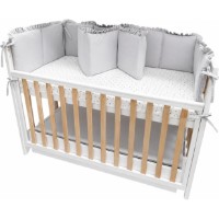Protectie laterala pentru patut Holala Kids Smile Grey Unitone 120x60cm