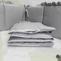 Protectie laterala pentru patut Holala Kids Smile Grey Unitone 120x60cm imaginea #2 — magazin online Desire.md