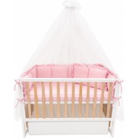 Protectie laterala pentru patut Holala Kids Smile Pink Unitone 120x60cm
