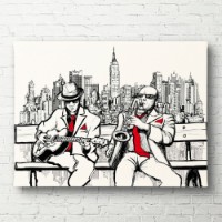 Картина ArtShop Musicians On A Bench 60x40cm (PMU6-L-PL)
