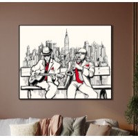 Pictură ArtShop Musicians On A Bench 45x30cm (PMU6-XL-L)