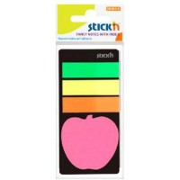 Semne pentru carte Stick'n Neon + Apple 4pcs (21475)
