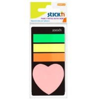 Semne pentru carte Stick'n Neon + Heart 4pcs (21477)