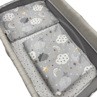 Lenjerie de pat pentru copii Holala Kids Grey Clouds.