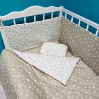 Lenjerie de pat pentru copii Holala Kids Little Beige Stars
