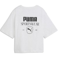 Tricou de dame Puma Class Relaxed Graphic White Glow Heather, s.S imaginea #2 — magazin online Desire.md