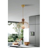 Lustră Opviq Dorris Wood Gold Natural