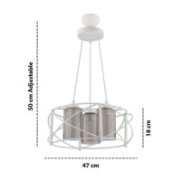 Люстра Opviq Dratkruh Glass White Grey фото №3 — интернет-магазин Desire.md