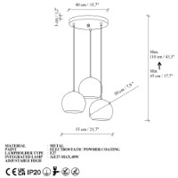 Люстра Opviq Orbit 40 20 16300 A фото №6 — интернет-магазин Desire.md