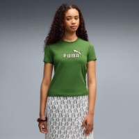 Tricou de dame Puma Ess Elevated No.1 Logo Slim Earthy Green, s.S imaginea #3 — magazin online Desire.md