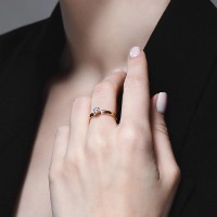 Inel din aur combinat cu diamante Casa Bosco 9010073-36 2,08g s.17,5 imaginea #3 — magazin online Desire.md