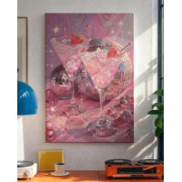Картина ArtShop Pink Martini With Disco Glitter 50x75cm (PET271-M-PL)