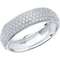 Кольцо из белого золота с бриллиантом Casa Bosco 1010256 3,89g s.18,5