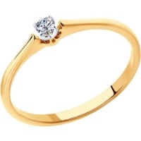 Inel din aur rosu cu diamant Casa Bosco 1011354  0,64g s.15,5