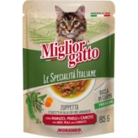 Hrană umedă pentru pisici Morando Miglior Gatto Beef, Peas & Carrots 24x100g