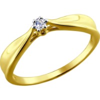 Inel din aur galben cu diamant Casa Bosco 1011439-2 1,65g s.17,5