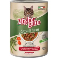 Hrană umedă pentru pisici Morando Miglior Gatto Beef, Tomatoes & Green Beans 24x405g