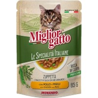 Влажный корм для кошек Morando Miglior Gatto Chicken & Peas 24x100g