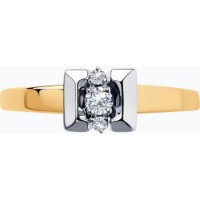 Кольцо из комбинированного золота с бриллиантами Casa Bosco 1011459 2,65g s.17,5 фото №5 — интернет-магазин Desire.md