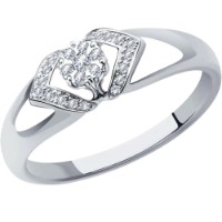 Inel din aur alb cu diamante Casa Bosco 1011478 2,56g s.19