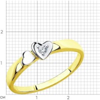 Inel din aur galben cu diamant Casa Bosco 1011553-2 1,05g s.15 imaginea #2 — magazin online Desire.md