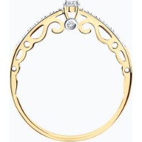 Inel din aur rosu cu diamante Casa Bosco 1011789 1,7g s.16 imaginea #4 — magazin online Desire.md