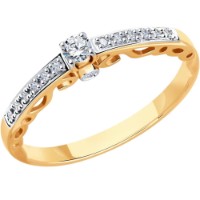 Inel din aur rosu cu diamante Casa Bosco 1011789 1,84g s.17 imaginea #1 — magazin online Desire.md